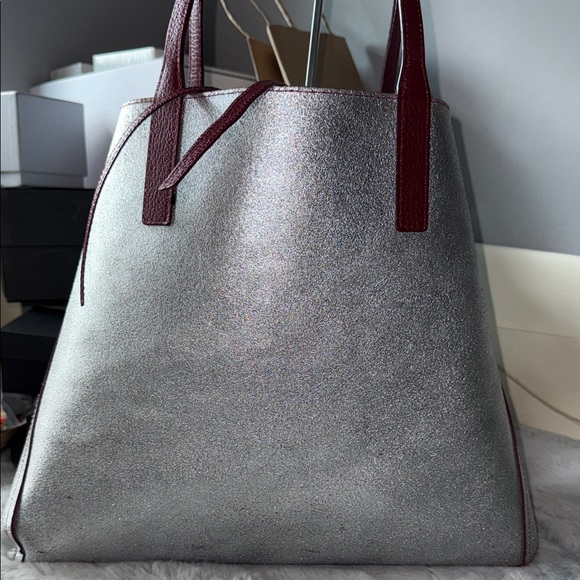 MCM Wandel Burgundy and Silver Reversible Leather Tote - Picture 13 of 16